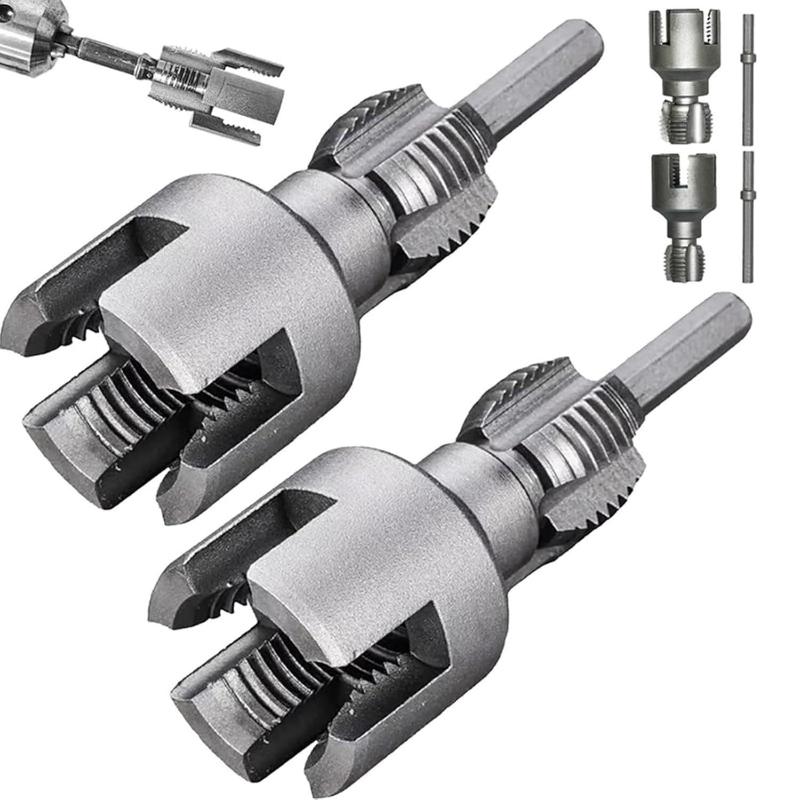 Power Tools Kits - ชุดเครื่องมือตัดเกลียวท่อ 1 ชุด เครื่องมือทำเกลียวท่อภายในและภายนอกแบบรวม ใช้ได้กับสว่านไฟฟ้า ชุดเกลียวท่อพีวีซี