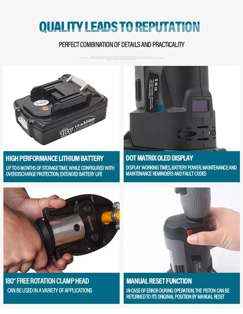 Power Tools Electrical - เครื่องมืออัดท่อทองแดงไฮดรอลิกไฟฟ้าไร้สาย Zupper PZ-1930 รุ่นปี 2026/มีตัวอย่างให้ทดลองใช้