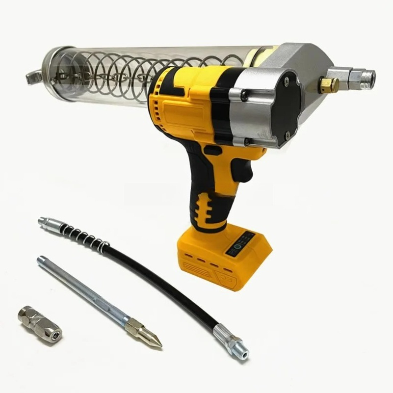 Power Tools Grease - ปืนอัดจารบีไฟฟ้าไร้แปรงสำหรับแบตเตอรี่ DeWALT 20V แรงดันสูง 10000PSI เครื่องฉีดน้ำมันอัตโนมัติสำหรับรถขุดและเครื่องมือไฟฟ้า