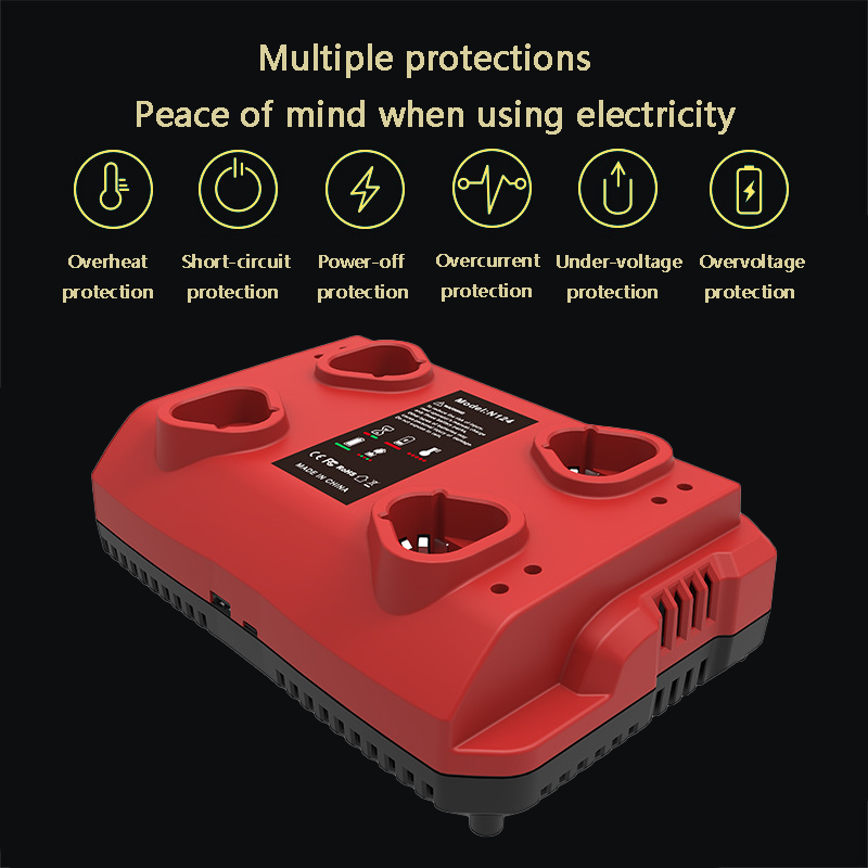Power Tools Toolstation - เครื่องชาร์จเร็วอเนกประสงค์ Victpower สำหรับแบตเตอรี่ Milwaukee 12V ถึง