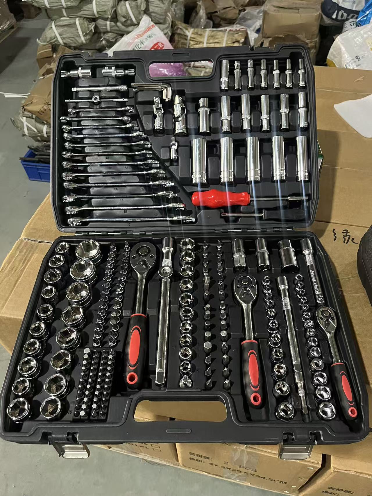 Power Tools Kits - ชุดเครื่องมือซ่อมรถยนต์ DIY 216 ชิ้น ชุดประแจบล็อกพร้อมด้ามขันแบบมีแรงขัน OEM