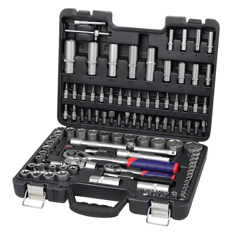 Power Tools Kits - ชุดเครื่องมือซ่อมรถยนต์ระดับมืออาชีพ 108 ชิ้น ชุดเครื่องมือประแจและซ็อกเก็ตเหล็ก CRV พร้อมกล่องเก็บแข็งแรง