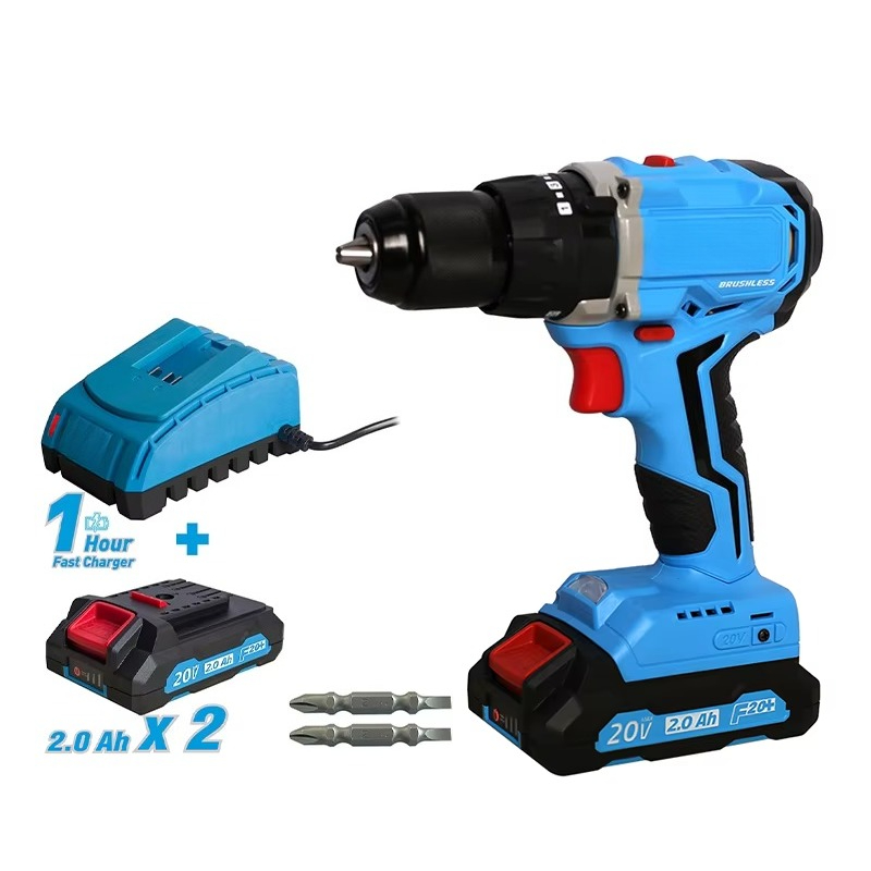 Power Tools Kits - ชุดเครื่องมือสว่านไร้สาย 20 โวลต์ แบบไร้แปรงถ่าน พร้อมแบตเตอรี่ลิเธียมไอออน ชุดสว่านกระแทกและไขควง
