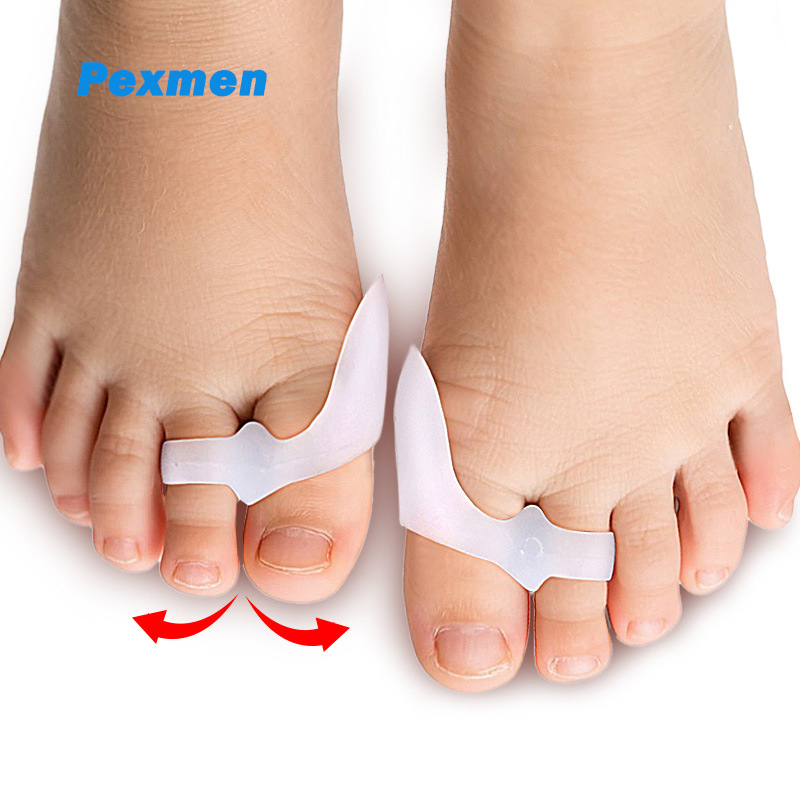 Power Tools Kids - ตัวแยกนิ้วเท้า Pexmen 2/4 ชิ้น อุปกรณ์แก้ไขนิ้วหัวแม่เท้าเอียงสำหรับเด็ก ตัวแยกนิ้วเท้า