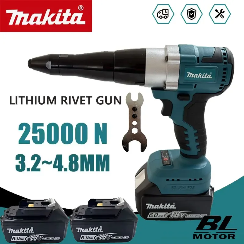 Power Tools On Sale - ปืนยิงรีเวทไร้สาย Makita 25000N Brushless ขนาด 3.2-4.8