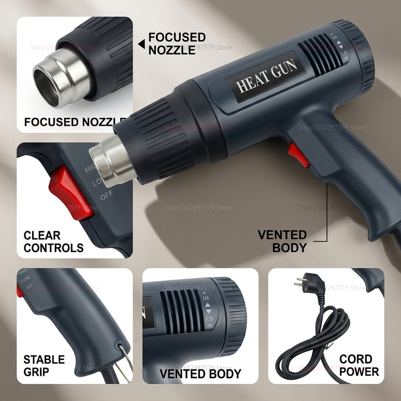 ปืนลมร้อน 220V ปืนลมร้อน 2000W - Power Tools Toolstation บทวิจารณ์และราคา