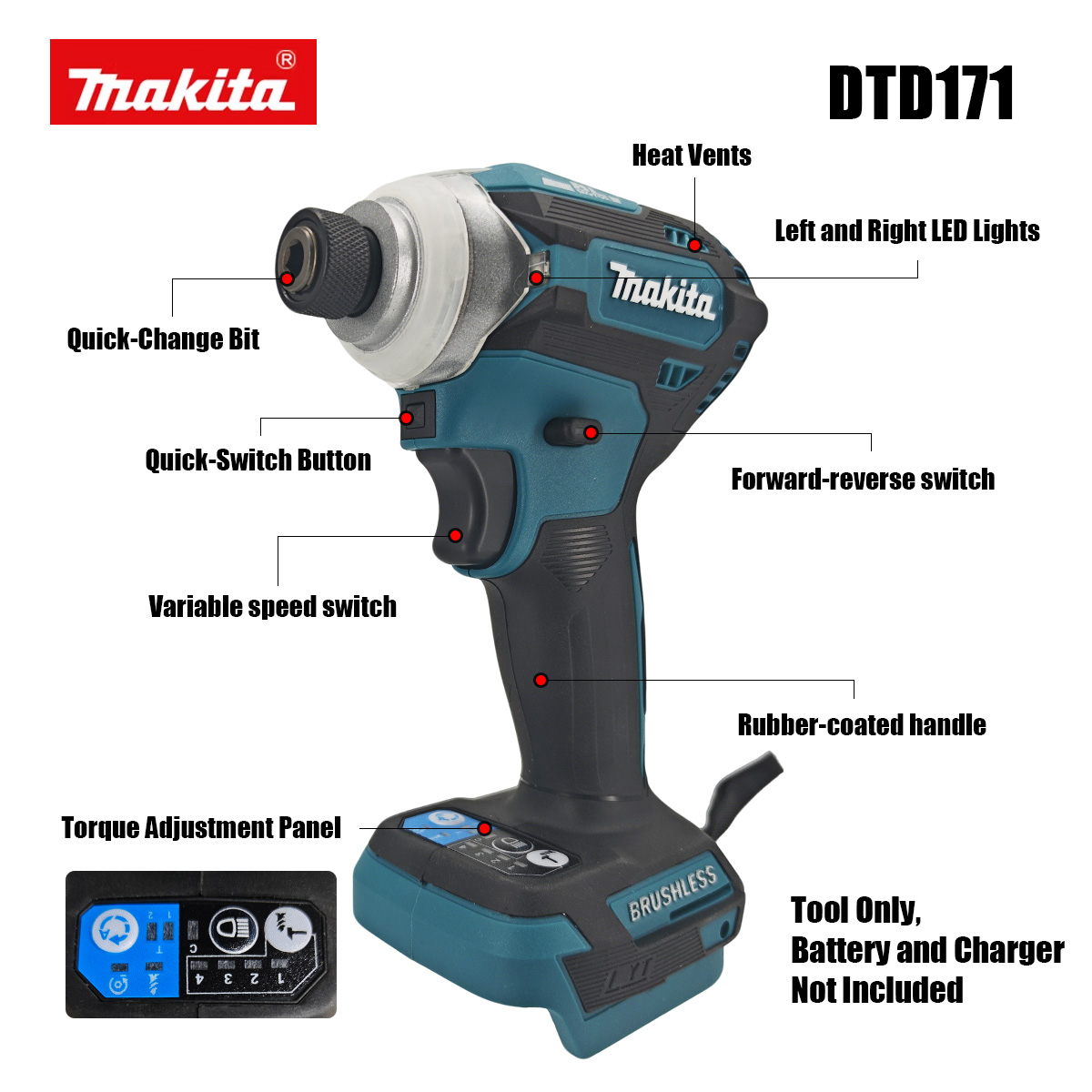 มากีต้า DTD171 ไขควงกระแทกไร้ส - Power Tools Underwater บทวิจารณ์และราคา