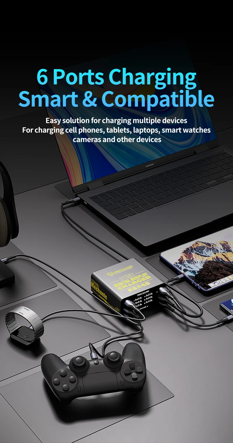 MECHANIC 6-Port USB สถานีชาร์จ - Power Tools Toolstation บทวิจารณ์และราคา